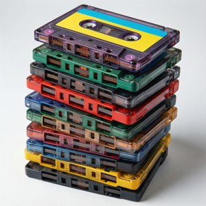 Colorful Cassette Stack