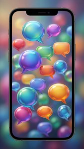 Colorful Chat Bubble Close-Up