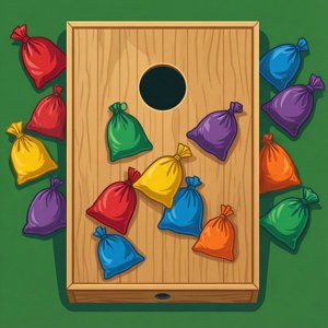 Colorful Cornhole Setup