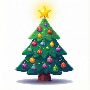Colorful Flat Vector Tree