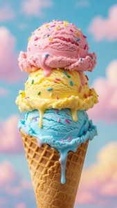 Colorful Ice Cream Cone