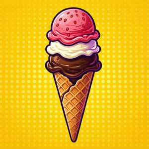 Colorful Ice Cream Cone