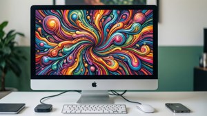 Colorful iMac Desk