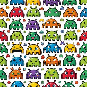Colorful Invader Pattern