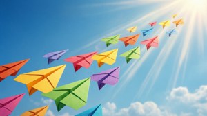 Colorful Paper Airplanes Sky