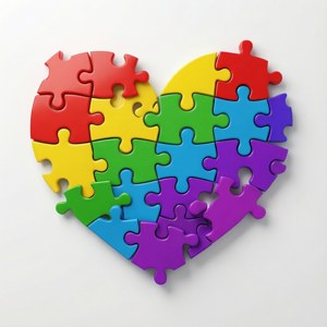 Colorful Puzzle Heart