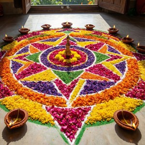 Colorful Rangoli Creation
