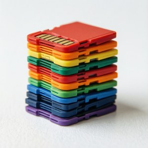 Colorful SD Card Stack