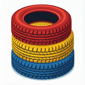 Colorful Stacked Tires
