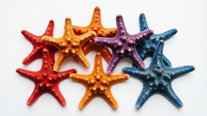 Colorful Starfish Flat Lay