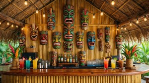 Colorful Tiki Bar Interior