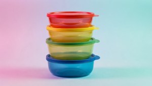 Colorful Tupperware Stack