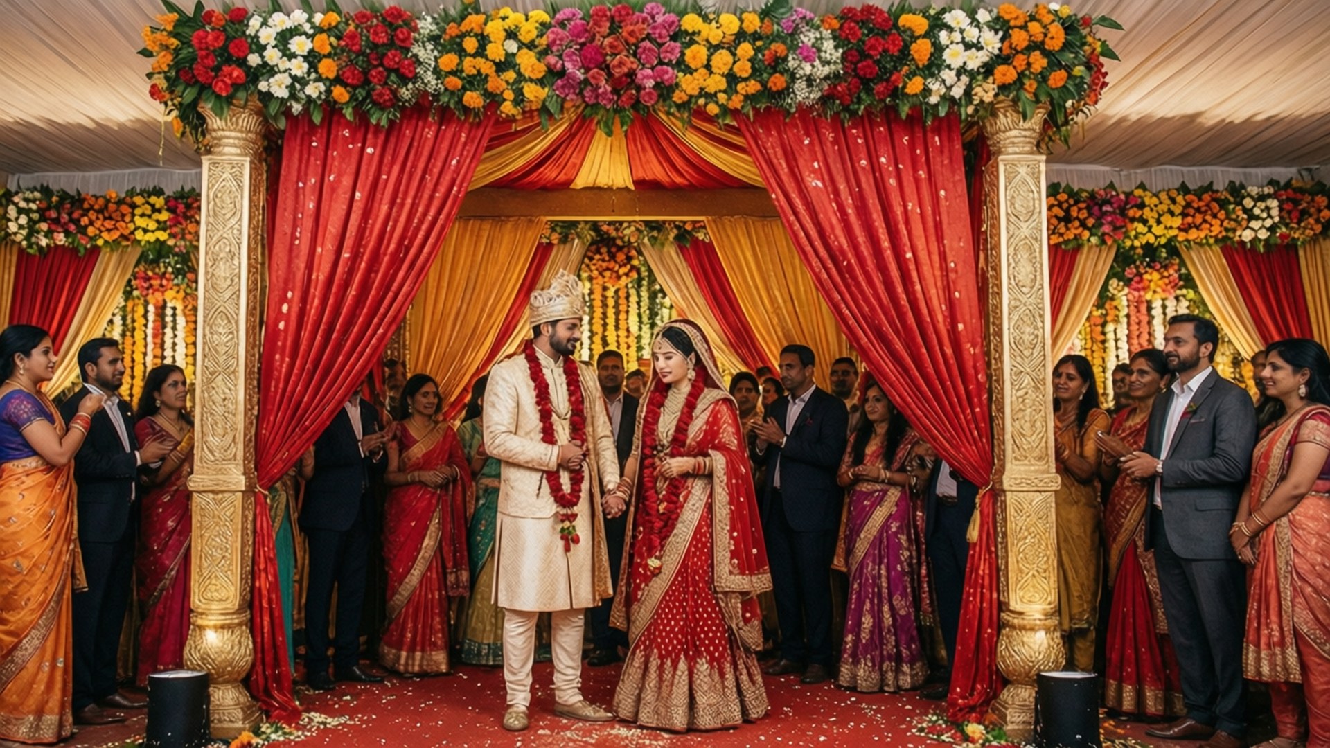 Colorful Wedding Mandap by Wallpapers.art Studio