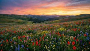 Colorful Wildflower Hills
