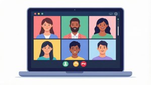 Colorful Zoom Call Illustration