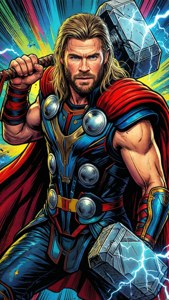 Comic Thor Strikes
