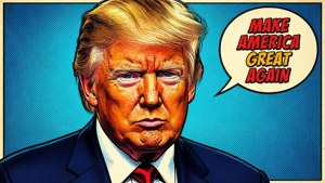 Comic Trump with Quote