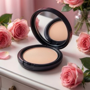 Compact Powder with Pink Roses
