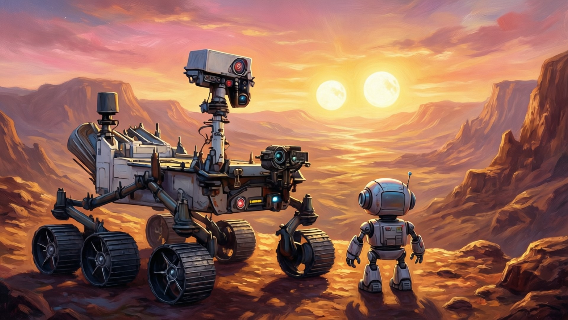 Companions at Twin Suns by Wallpapers.art Studio