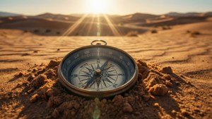 Compass Buried in Desert
