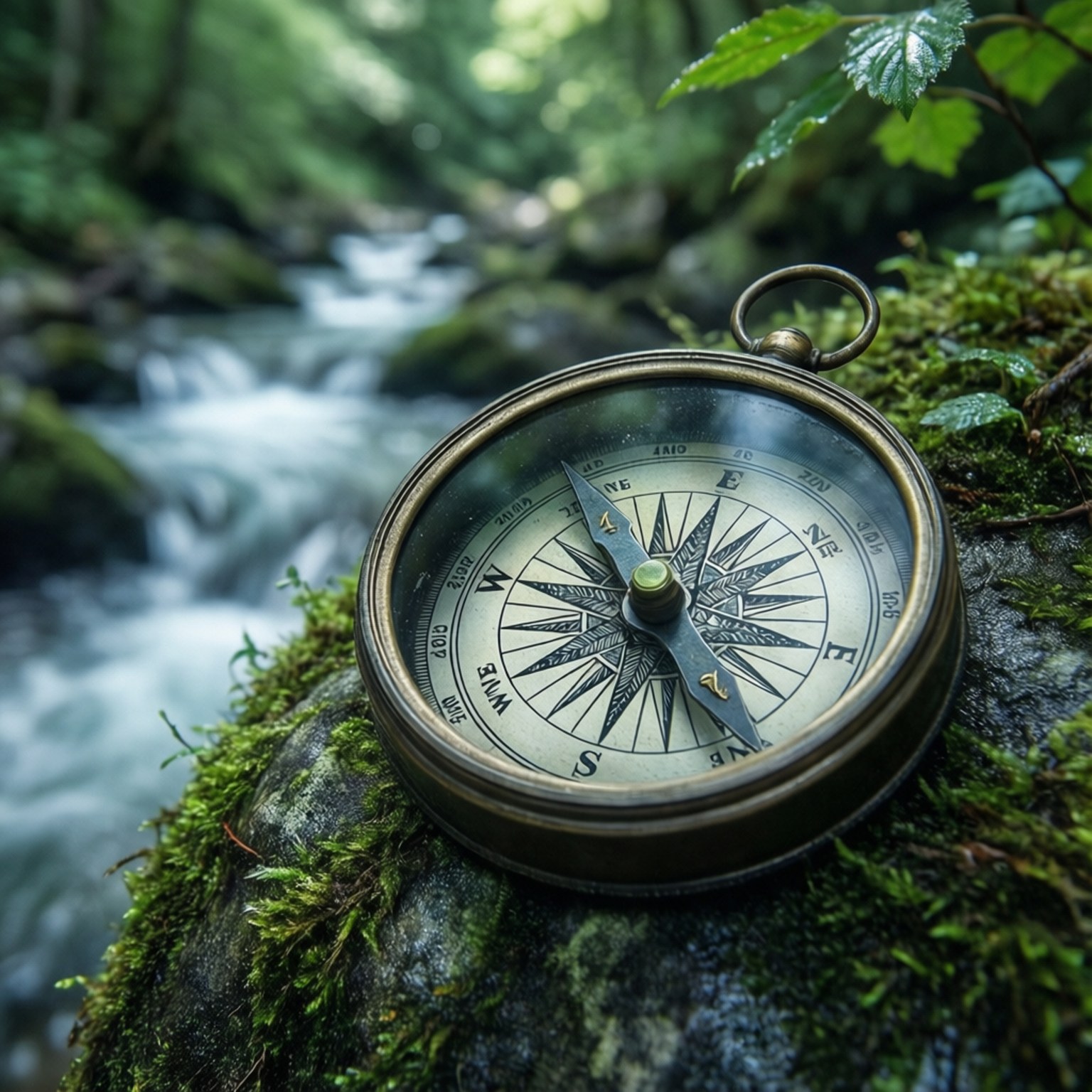 Compass by the Stream by Wallpapers.art Studio