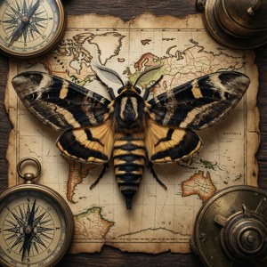 Compass Map Moth