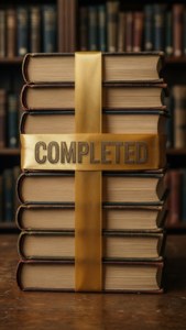 Completed Books Stack