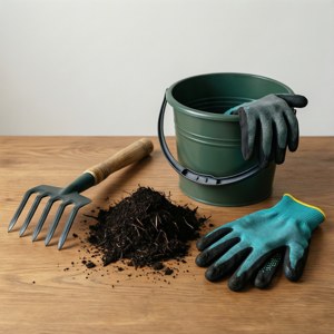 Composting Tools Flat Lay