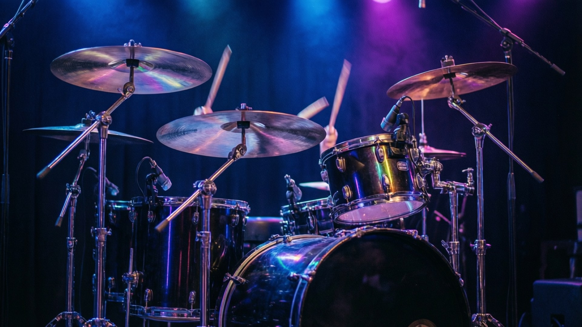 Concert Neon Drum Kit by Wallpapers.art Studio