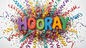 Confetti Hooray Typography