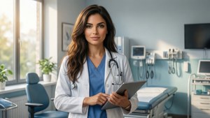 Confident Nurse in Clinic