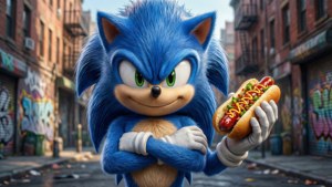 Confident Sonic with Chili Dog
