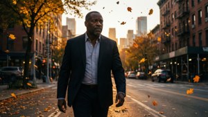 Confident Stride in Autumn