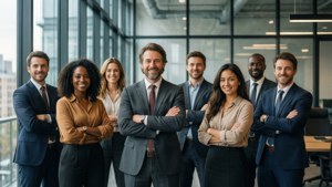 Confident Team in Modern Office