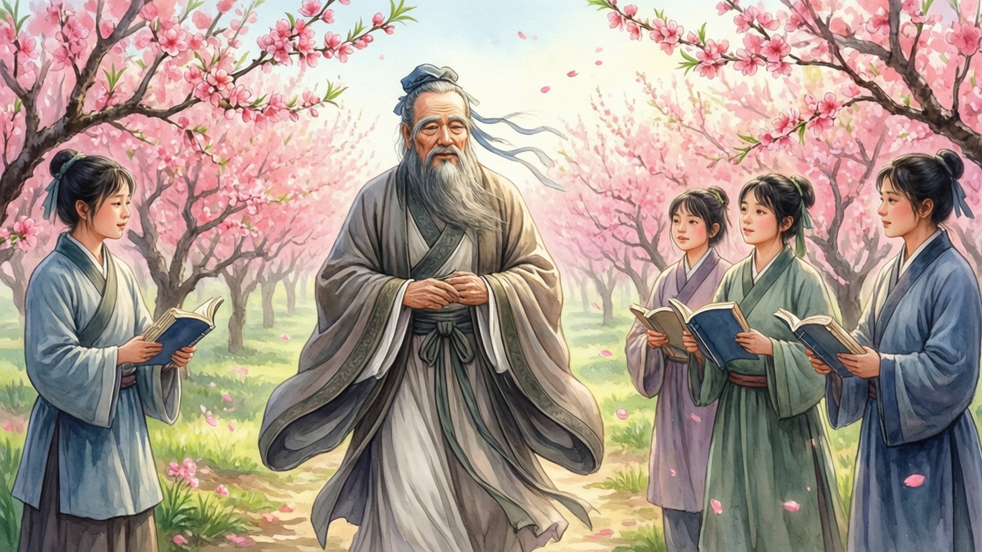 Confucius Among Students by Wallpapers.art Studio