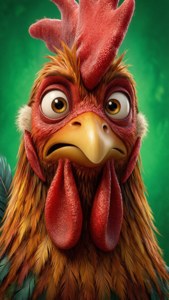 Confused Rooster Close-up