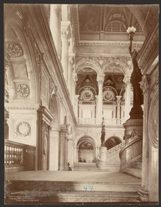 Congressional Library: View Looking North Through Grand Stair Hall from South Corridor
