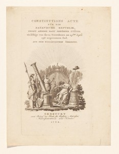 Constitutions-Acte für die Batavische Republik, nebst andere dazu gehörige Stücke wie selbige von ihren Einwohnern am 23 April 1798 angenommen sind