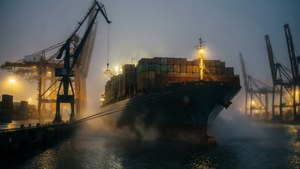 Container Ship in Fog