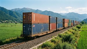 Container Train in Landscape