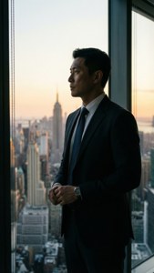 Contemplative Businessman Silhouette