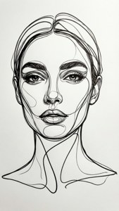 Contour Face Line Art
