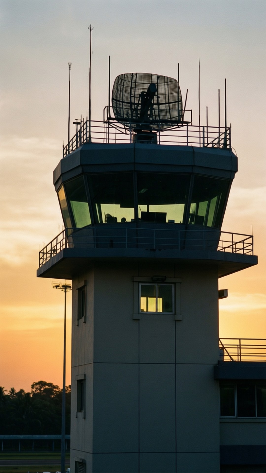 Control Tower Silhouette by Wallpapers.art Studio