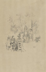 Conversation under the statue, Luxembourg Gardens