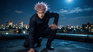 Cool Gojo Crouching