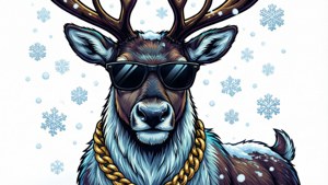 Cool Reindeer with Shades
