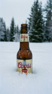 Coors Banquet in Snow