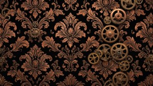 Copper Steampunk Damask