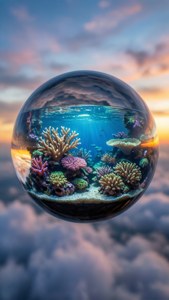 Coral Glass Orb