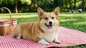 Corgi Picnic Time